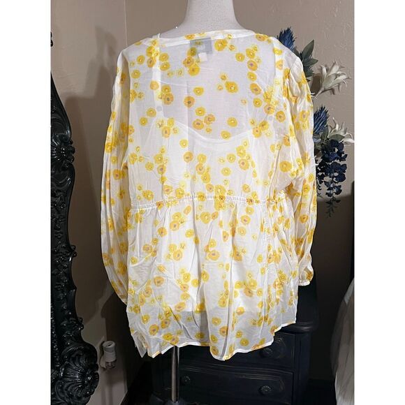 Plus Size ECI New York Secret Garden Silk Two Piece Long Sleeve Tunic Set NWT Si - Picture 3 of 4